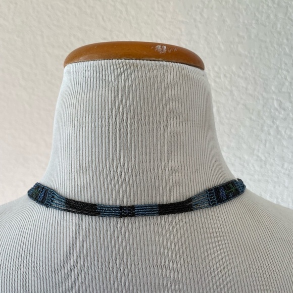 Antique 1920s Flapper Art Deco Micro Beaded Necklace with Butterfly - Picture 5 of 10